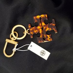 Tory Burch tortoise/gold key chain